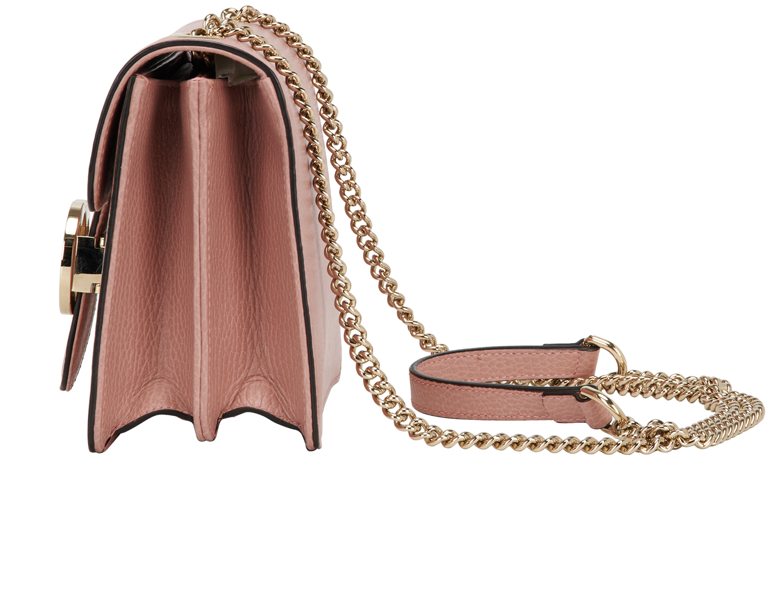Interlocking GG Shoulder, &pound;550, Handbags, Pink, Leather, Bottom view